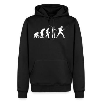Fechtkampf Fechter Evolution Burschen Fechten - Männer Premium Bio Hoodie - Schwarz - Vorne - Nico (187cm)