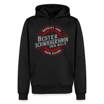 Schwiegersohn Schwiegerkind Schwieger Geschenk - Männer Premium Bio Hoodie - Schwarz - Vorne - Nico (187cm)