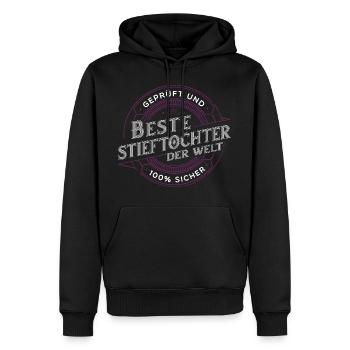 Stieftochter Tochter Töchterchen Kind Geschenk - Männer Premium Bio Hoodie - Schwarz - Vorne - Nico (187cm)