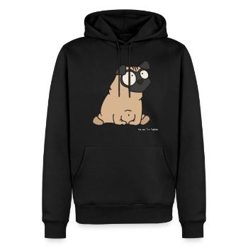 Mops / Pug - Men’s Premium Organic Hoodie - black - Front - Nico (187cm)