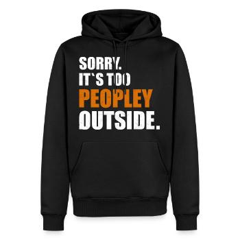 Je déteste les gens - Sweat à capuche Premium bio Homme - noir - Devant - Nico (187cm)