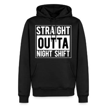 Quart de nuit directement à partir du quart de nuit - Sweat à capuche Premium bio Homme - noir - Devant - Nico (187cm)
