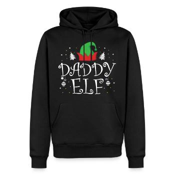 Daddy Elf T-shirt - Funny Christmas Dad Shirts - Sweat à capuche Premium bio Homme - noir - Devant - Nico (187cm)