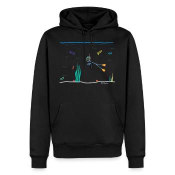 Schnorchel Strichmännchen, Sport tauchen Wasser - Männer Premium Bio Hoodie - Schwarz - Vorne - Nico (187cm)