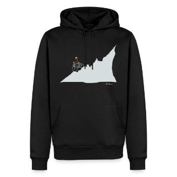 Chiffre de bâton de vélo de montagne, femme montagne nature sport - Sweat à capuche Premium bio Homme - noir - Devant - Nico (187cm)