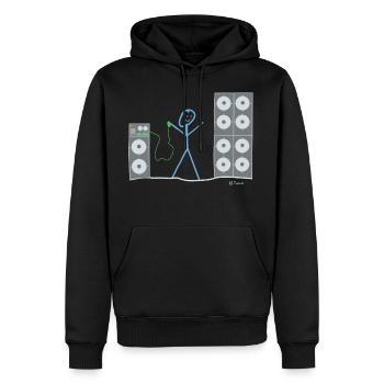 Écoutez des chiffres de musique, des sons de haut-parleur - Sweat à capuche Premium bio Homme - noir - Devant - Nico (187cm)