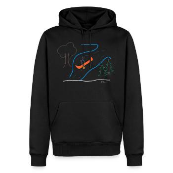 Figure de bâton d'eau vive, rafting sport kayak - Sweat à capuche Premium bio Homme - noir - Devant - Nico (187cm)