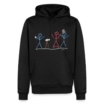 Strichmännnchen Hochzeitsfotograph, Job Beruf - Männer Premium Bio Hoodie - Schwarz - Vorne - Nico (187cm)