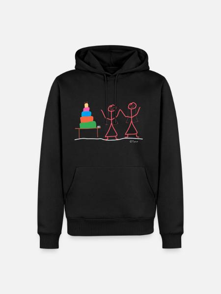 Acceptance stick figure marriage equality - Men’s Premium Organic Hoodie - black