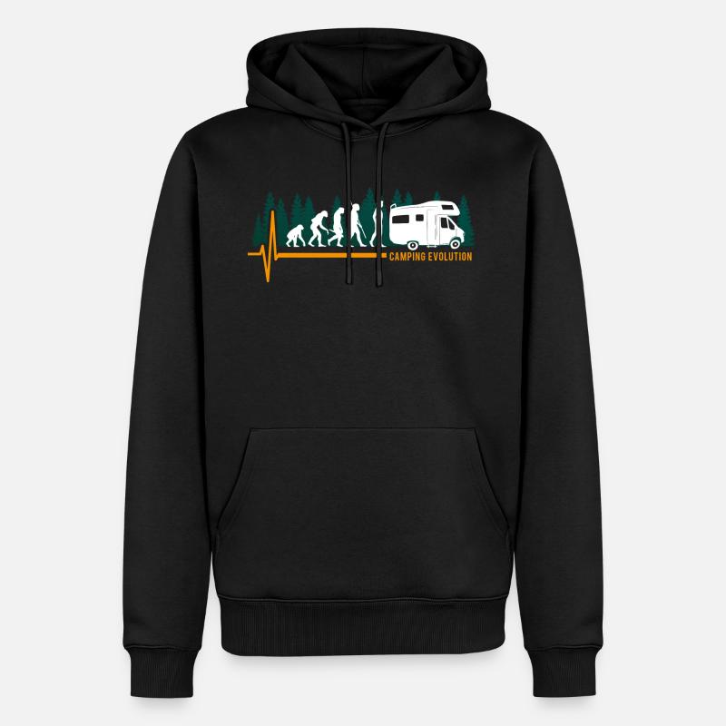 Evolution Camping Wohnmobil Lustig - Männer Premium Bio Hoodie - Schwarz