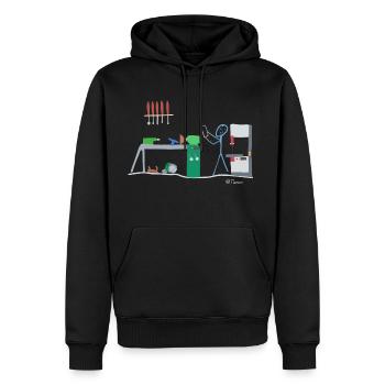 Drechsel stick figure, wood carpenter work - Men’s Premium Organic Hoodie - black - Front - Nico (187cm)