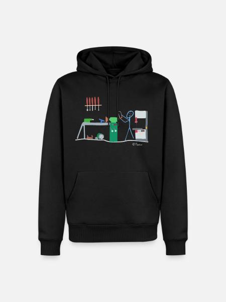 Drechsel stick figure, wood carpenter work - Men’s Premium Organic Hoodie - black