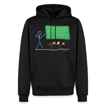 Teaching stickman writing language - Men’s Premium Organic Hoodie - black - Front - Nico (187cm)