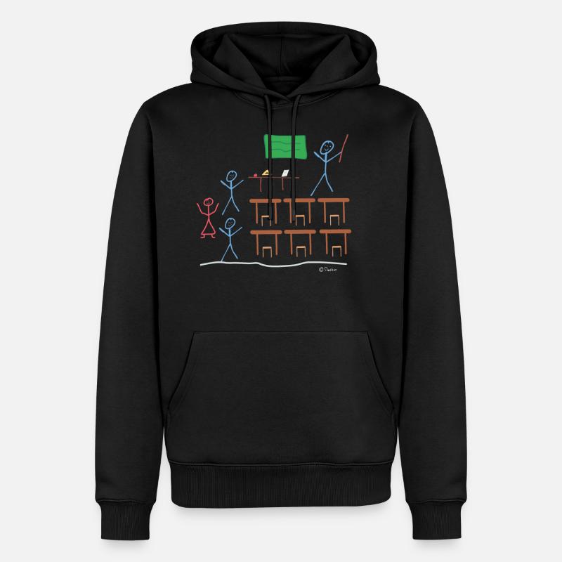 Stick Figure Class, école secondaire - Sweat à capuche Premium bio Homme - noir