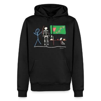 Professeur élève stickman biologie nature - Sweat à capuche Premium bio Homme - noir - Devant - Nico (187cm)
