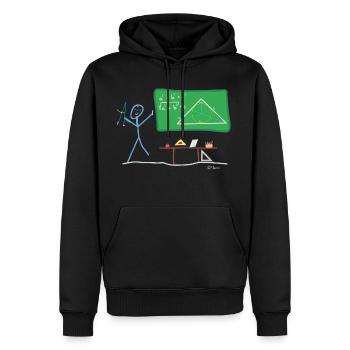 Schule Strichmännnchen, Geometrie Aufgabe Mathe - Männer Premium Bio Hoodie - Schwarz - Vorne - Nico (187cm)