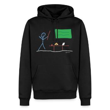 Lehrer Strichmännnchen, Unterricht Schule Beruf - Männer Premium Bio Hoodie - Schwarz - Vorne - Nico (187cm)