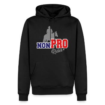 Reining Non Pro Westernreiter à cheval - Sweat à capuche Premium bio Homme - noir - Devant - Nico (187cm)