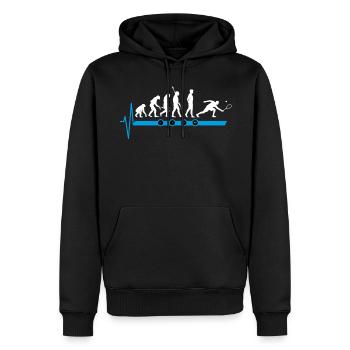 Evolution du rythme cardiaque - Sweat à capuche Premium bio Homme - noir - Devant - Nico (187cm)