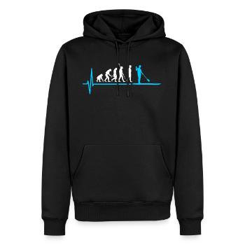 Stand Up Paddle Evolution - SUP Heartbeat - Men’s Premium Organic Hoodie - black - Front - Nico (187cm)