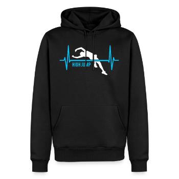 Hochsprung Herzschlag Stabhochsprung - Männer Premium Bio Hoodie - Schwarz - Vorne - Nico (187cm)
