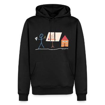 Bauzeichner Strichmännchen Planer Konstrukteur Job - Männer Premium Bio Hoodie - Schwarz - Vorne - Nico (187cm)