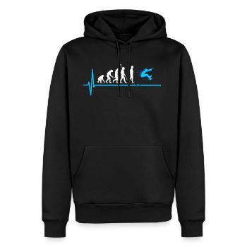 Weitsprung Evolution Leichtathletik - Männer Premium Bio Hoodie - Schwarz - Vorne - Nico (187cm)