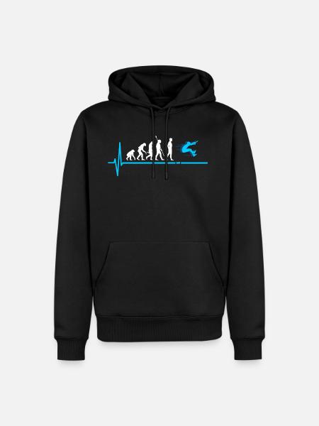 weitsprung leichtathletik Weitspringer - Männer Premium Bio Hoodie - Schwarz