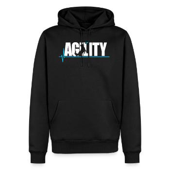 Hund Agility Hunde Training Sport - Männer Premium Bio Hoodie - Schwarz - Vorne - Nico (187cm)