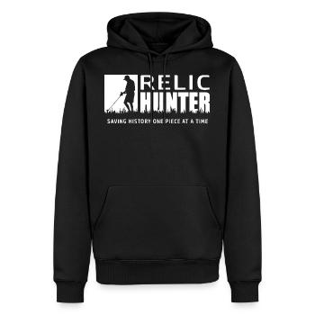 METAL DETECTORISTS SHIRT TREASURE HUNTER TSHIRT RE - Männer Premium Bio Hoodie - Schwarz - Vorne - Nico (187cm)
