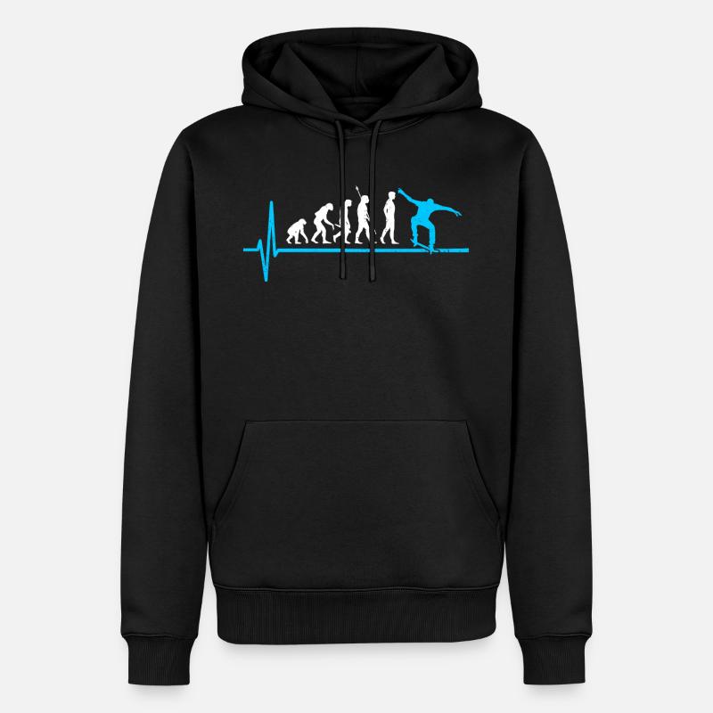 Skateboard Evolution Skateboarder - Männer Premium Bio Hoodie - Schwarz