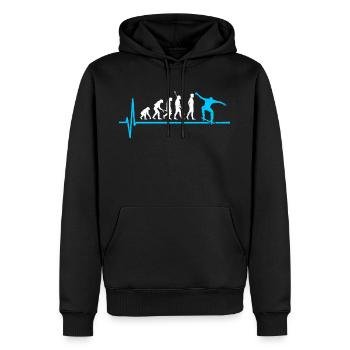 Skateboard Evolution Skateboarding - Männer Premium Bio Hoodie - Schwarz - Vorne - Nico (187cm)