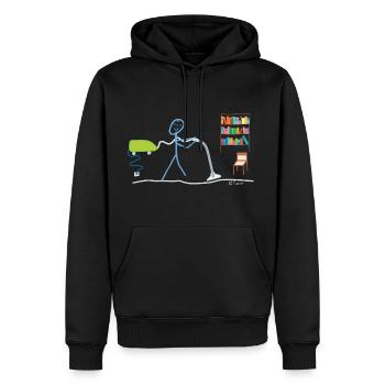 Ménage Strichmännchen Hausmann Aspirateur Poste - Sweat à capuche Premium bio Homme - noir - Devant - Nico (187cm)