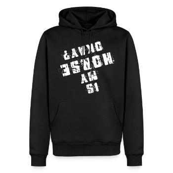 Horsepire Est-ce que mon cheval va bien? - Sweat à capuche Premium bio Homme - noir - Devant - Nico (187cm)