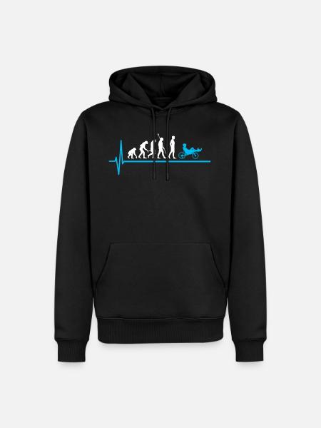 Liegerad Evolution Radfahrer Liegefahrrad - Männer Premium Bio Hoodie - Schwarz