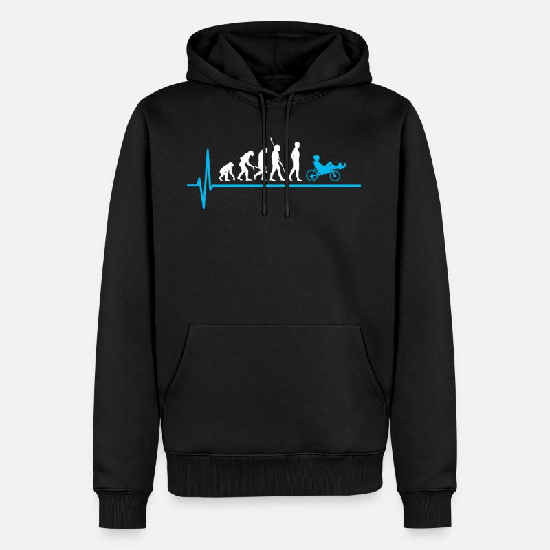 Liegerad Evolution Radfahrer Liegefahrrad - Männer Premium Bio Hoodie - Schwarz