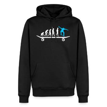 Skateboarder évolution skateboard - Sweat à capuche Premium bio Homme - noir - Devant - Nico (187cm)