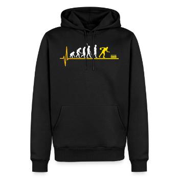 Bowling Evolution Kegeln Herzschlag - Männer Premium Bio Hoodie - Schwarz - Vorne - Nico (187cm)