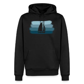 Blue Horizon Segelboot - Männer Premium Bio Hoodie - Schwarz - Vorne - Nico (187cm)