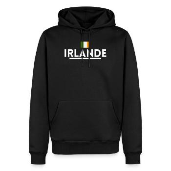 Irlande. cadeau Irlande - Sweat à capuche Premium bio Homme - noir - Devant - Nico (187cm)