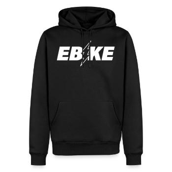 E BIKE - Men’s Premium Organic Hoodie - black - Front - Nico (187cm)