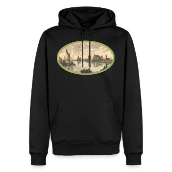 orsoy - Sweat à capuche Premium bio Homme - noir - Devant - Nico (187cm)