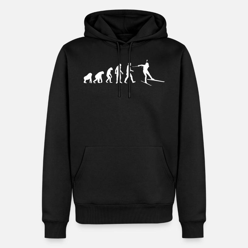 Évolution du biathlon - Sweat à capuche Premium bio Homme - noir