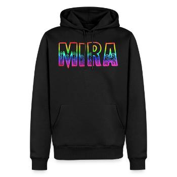 mira rs arc-en-ciel - Sweat à capuche Premium bio Homme - noir - Devant - Nico (187cm)