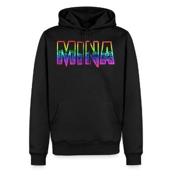 mina rs regenbogen - Männer Premium Bio Hoodie - Schwarz - Vorne - Nico (187cm)