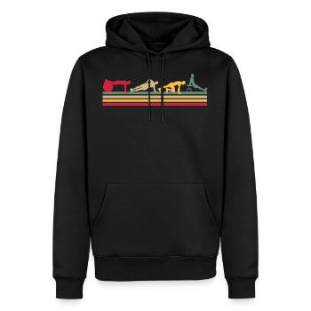 Fitness Vintage Design Plank Muskeln Sport - Männer Premium Bio Hoodie - Schwarz - Vorne - Nico (187cm)