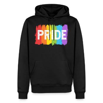 Pride Regenbogen LGBT LGBTQ Flagge - Männer Premium Bio Hoodie - Schwarz - Vorne - Nico (187cm)