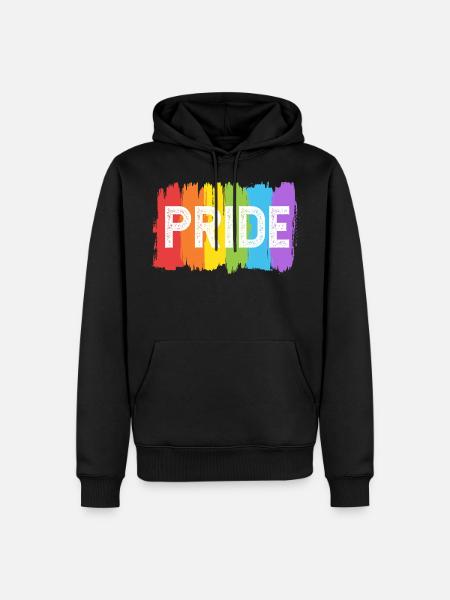 Pride Rainbow LGBT LGBTQ Flag - Men’s Premium Organic Hoodie - black
