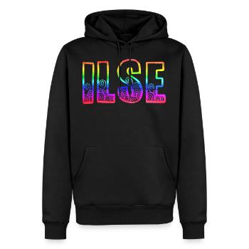ilse rs regenbogen - Männer Premium Bio Hoodie - Schwarz - Vorne - Nico (187cm)