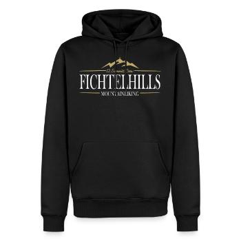 Fichtelhills Mountainbiking12SC - Sweat à capuche Premium bio Homme - noir - Devant - Nico (187cm)